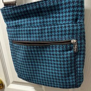 Thirty-One Teal and Black Houndstooth Bag